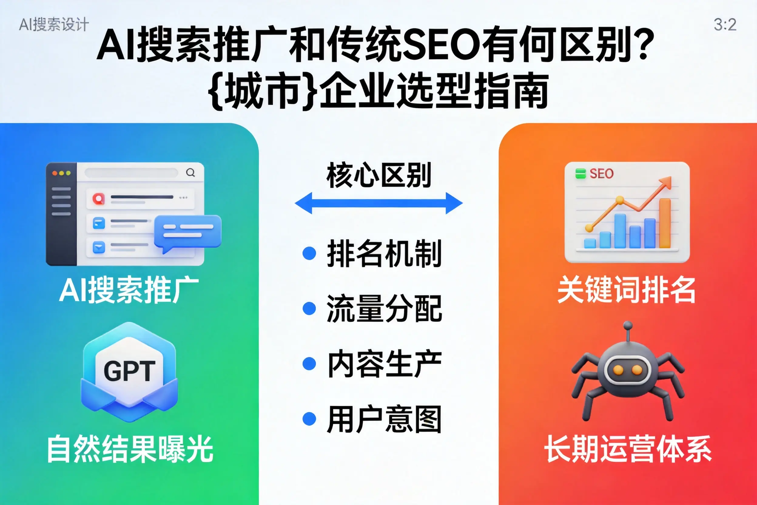 AI搜索推广和传统SEO有何区别？梅州企业选型指南