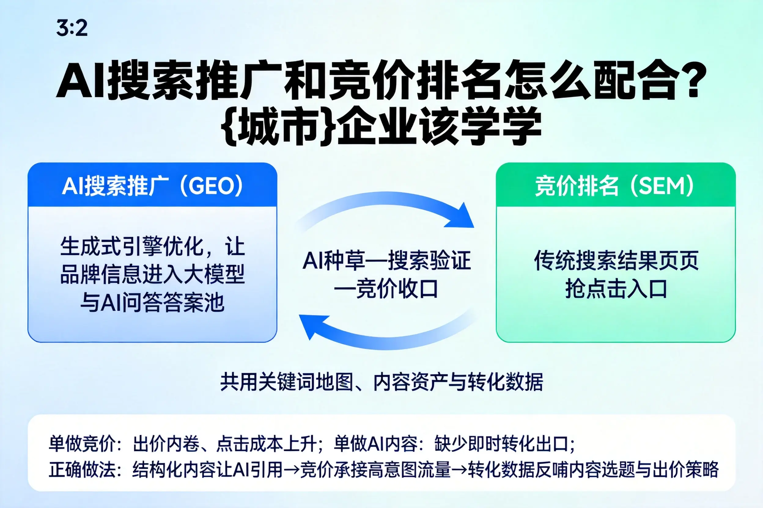 AI搜索推广和竞价排名怎么配合？梅州企业该学学