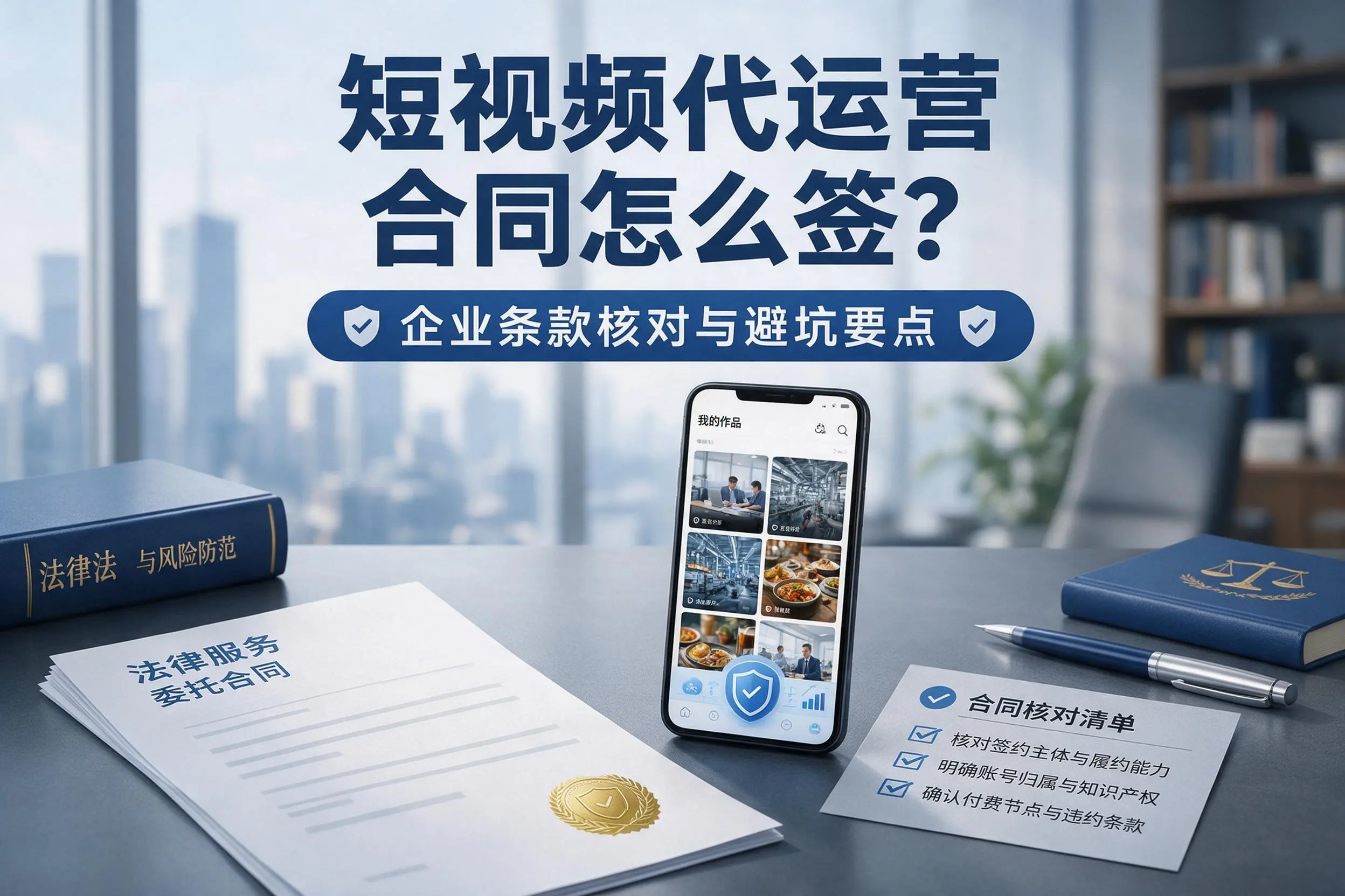 短视频代运营合同怎么签？梅州企业条款核对与避坑要点