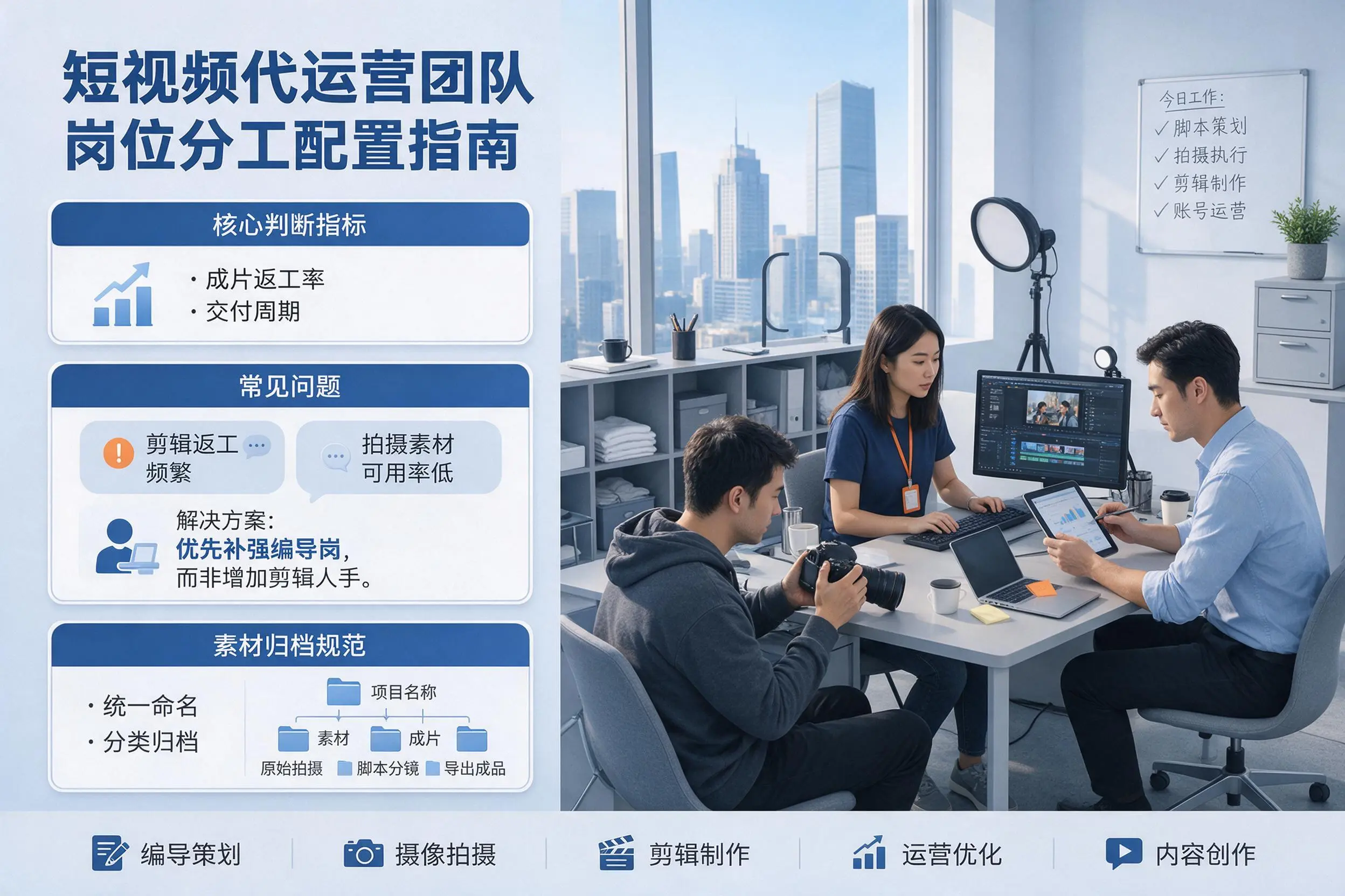 短视频代运营团队如何配置?梅州企业岗位分工科普说明