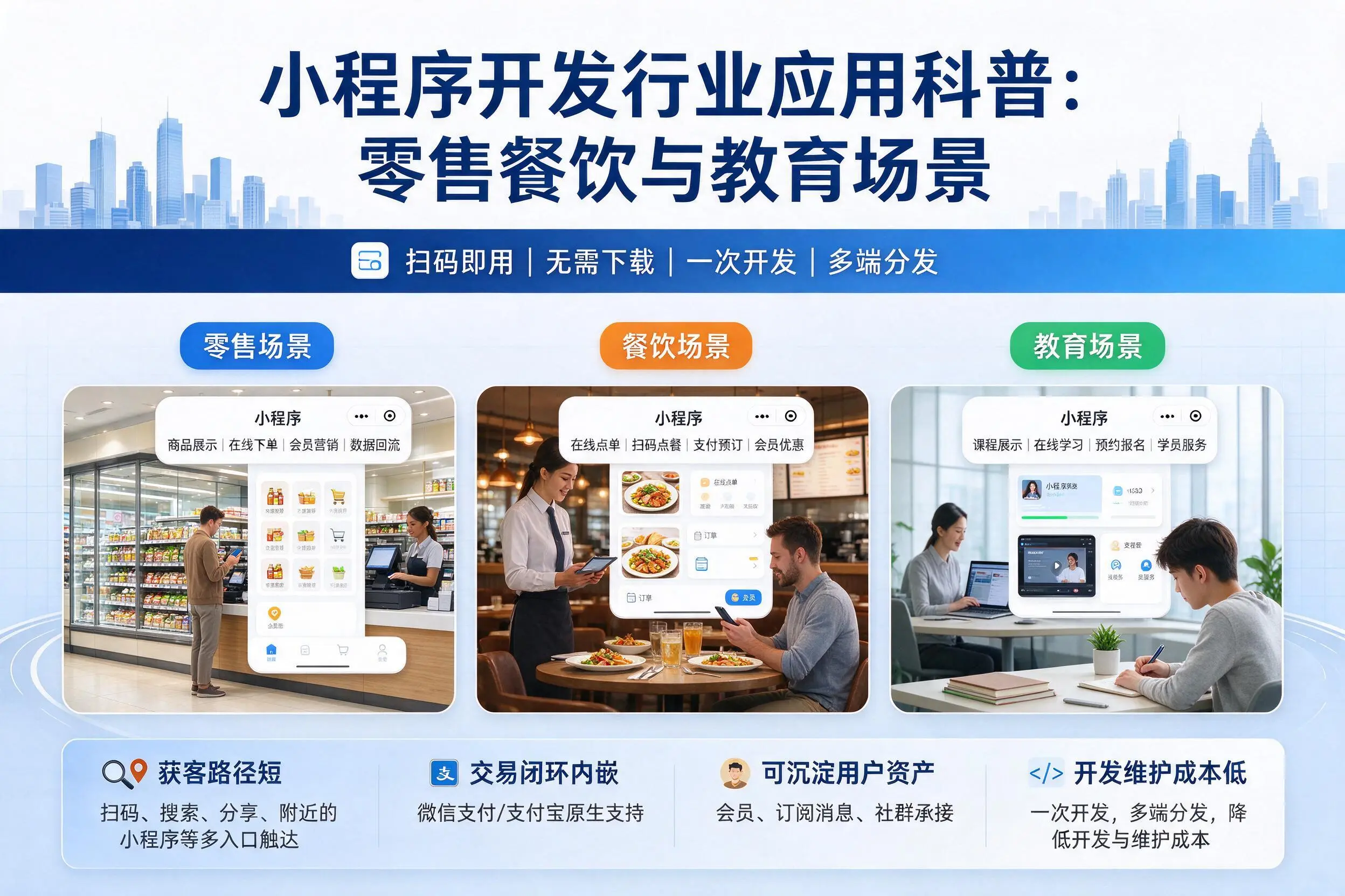 梅州小程序开发行业应用科普:零售餐饮与教育场景