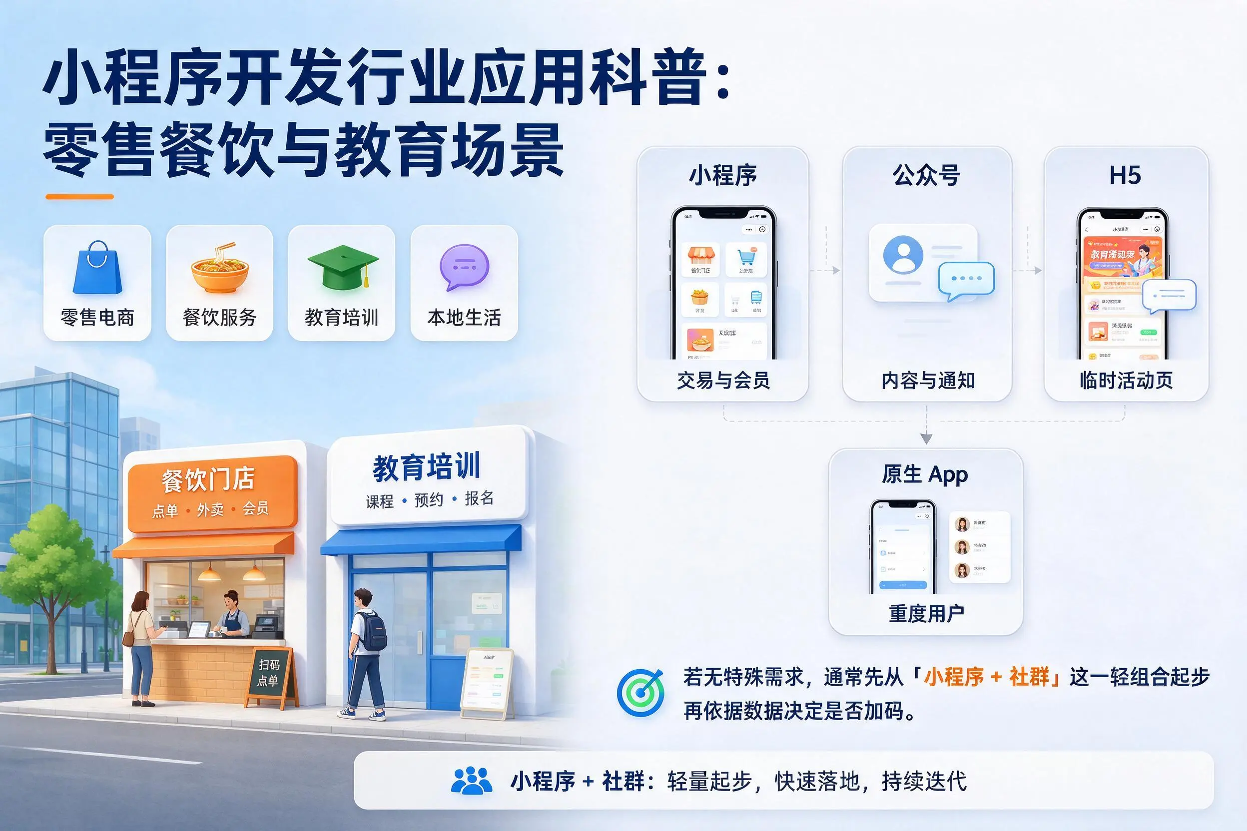 梅州小程序开发行业应用科普:零售餐饮与教育场景