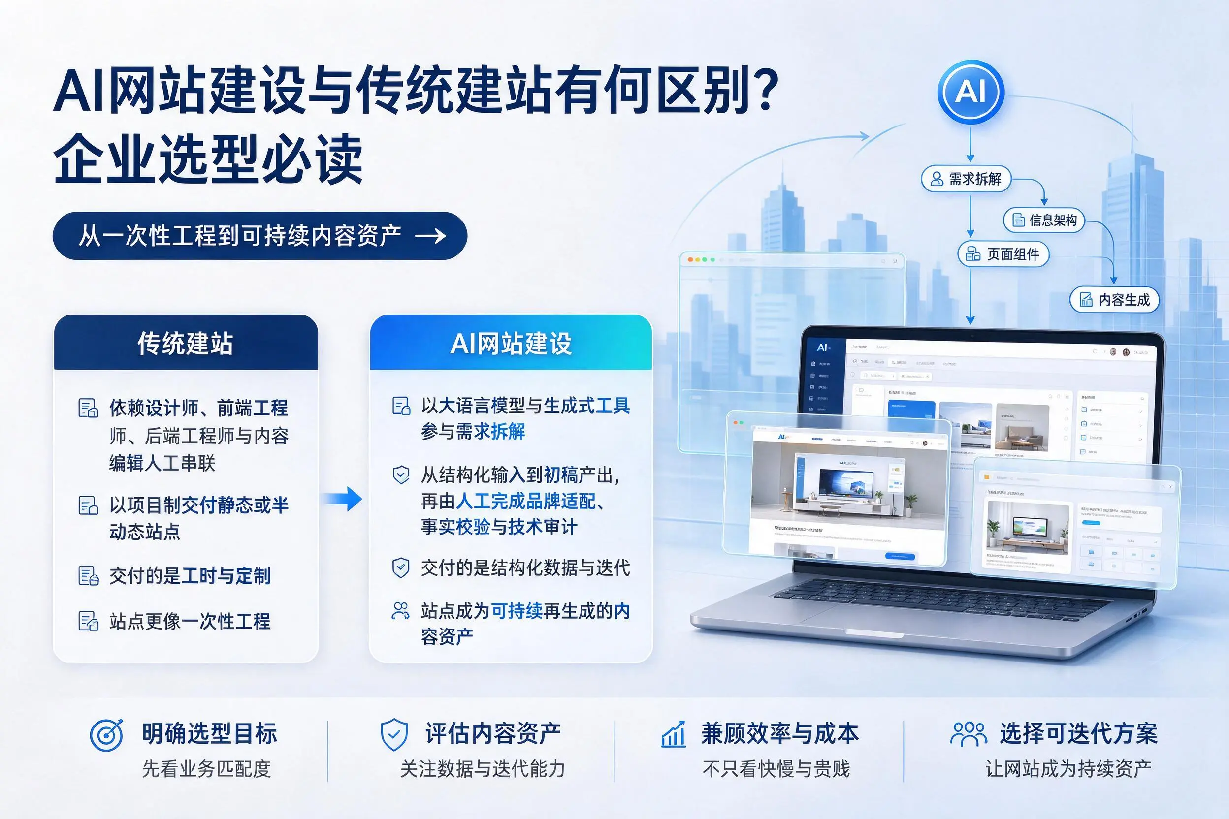 AI网站建设与传统建站有何区别？梅州企业选型必读
