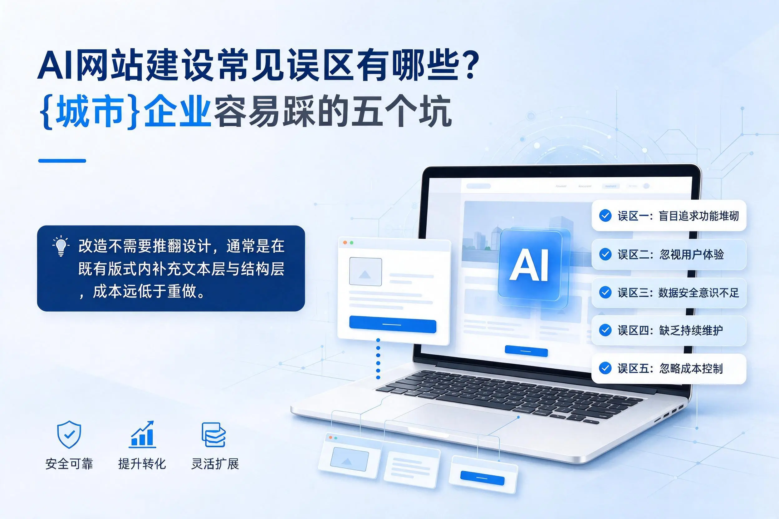 AI网站建设常见误区有哪些?梅州企业容易踩的五个坑