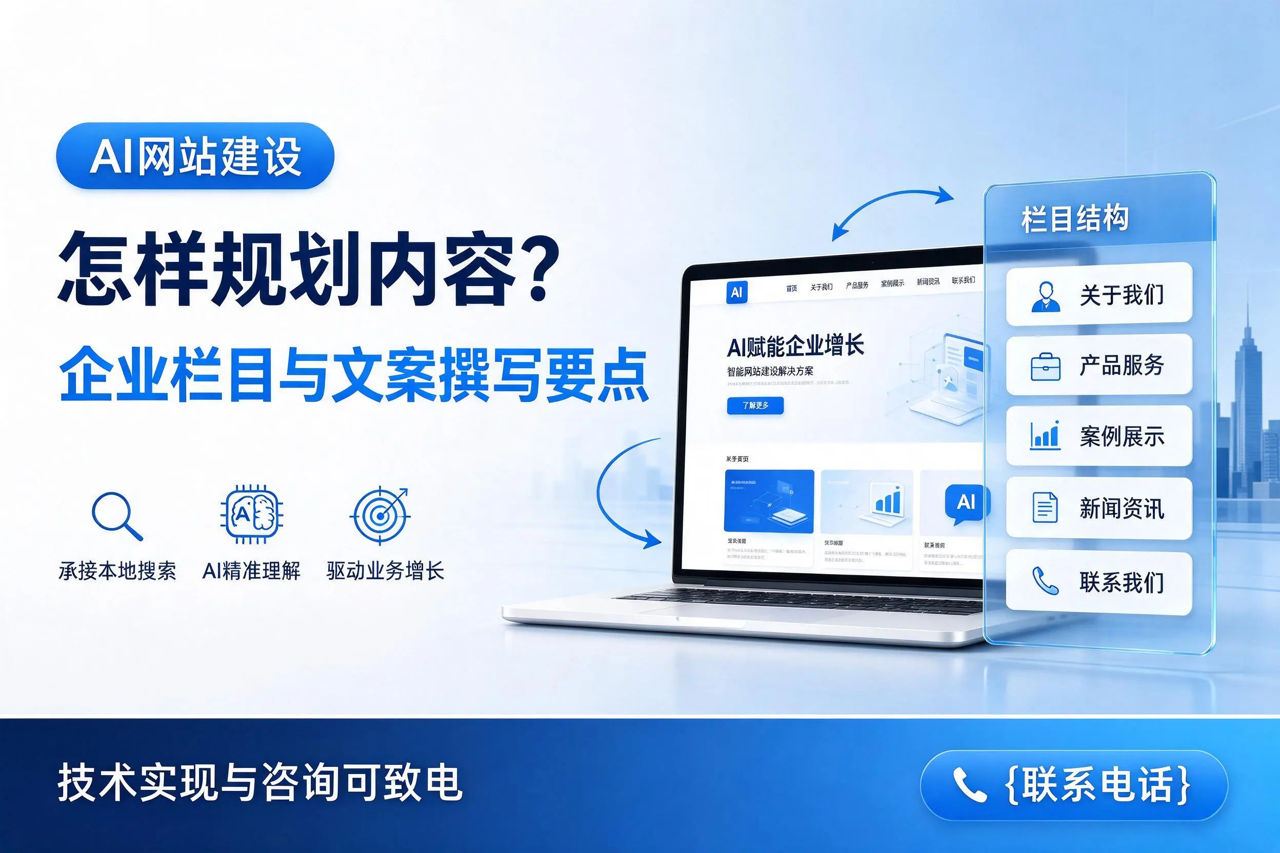 AI网站建设怎样规划内容？梅州企业栏目与文案撰写要点