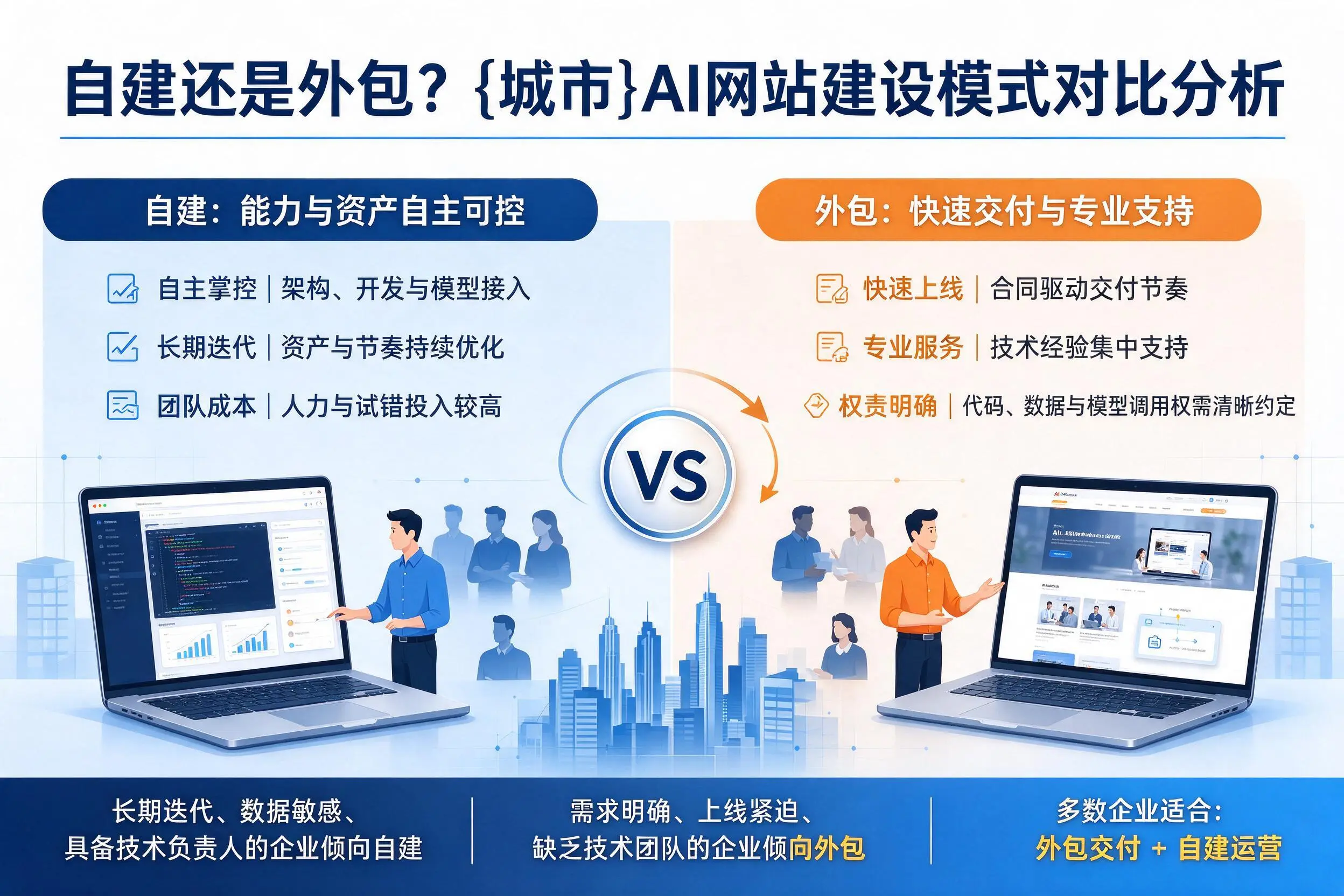 自建还是外包？梅州AI网站建设模式对比分析