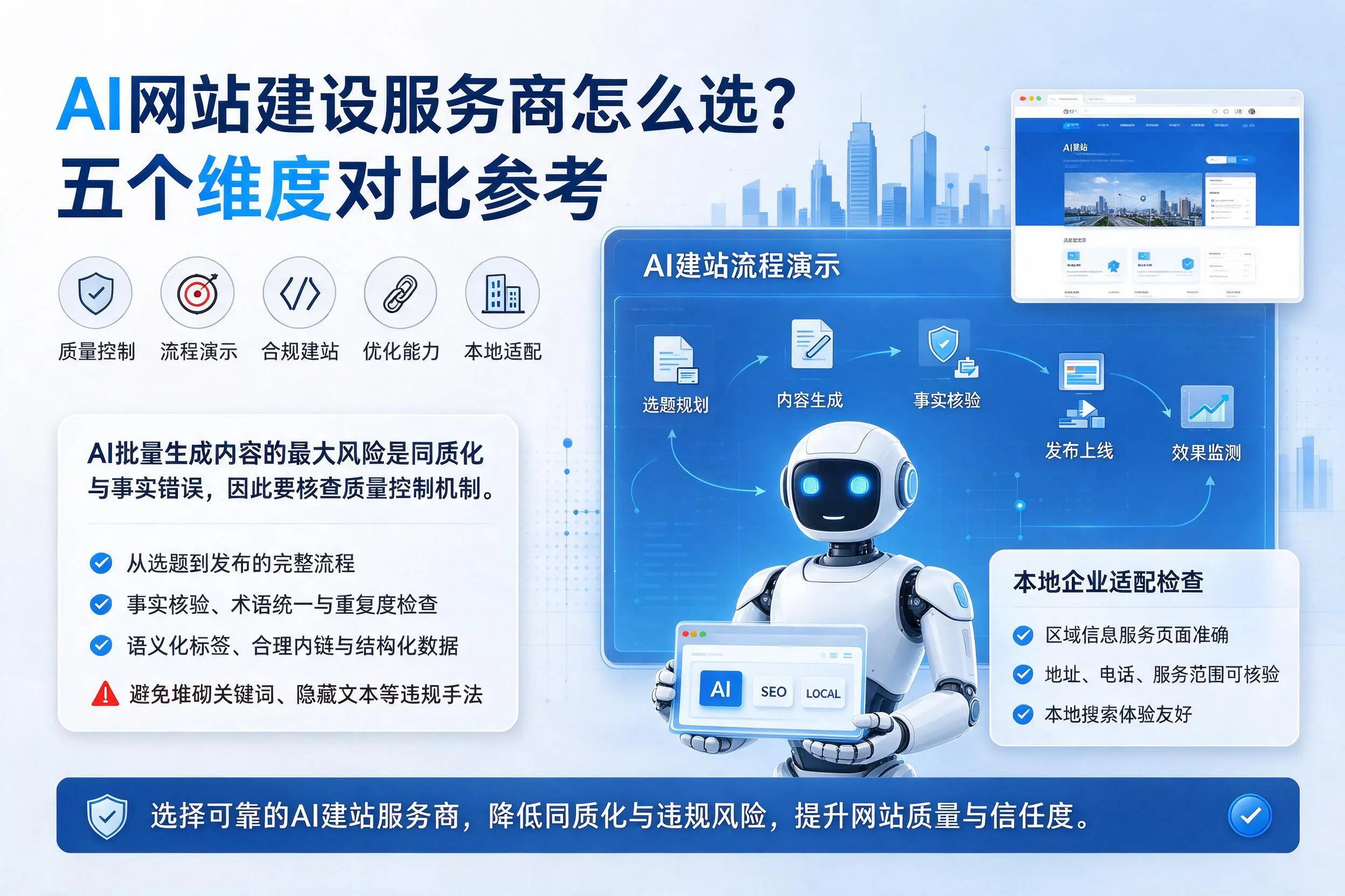 梅州AI网站建设服务商怎么选？五个维度对比参考