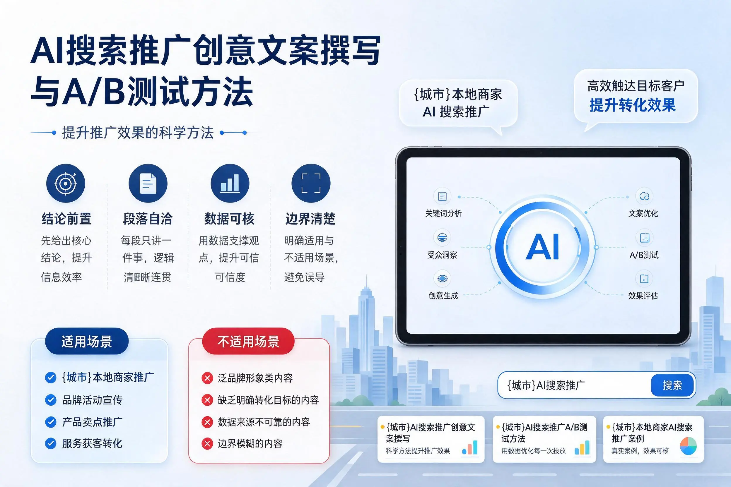 梅州AI搜索推广创意文案撰写与A/B测试方法